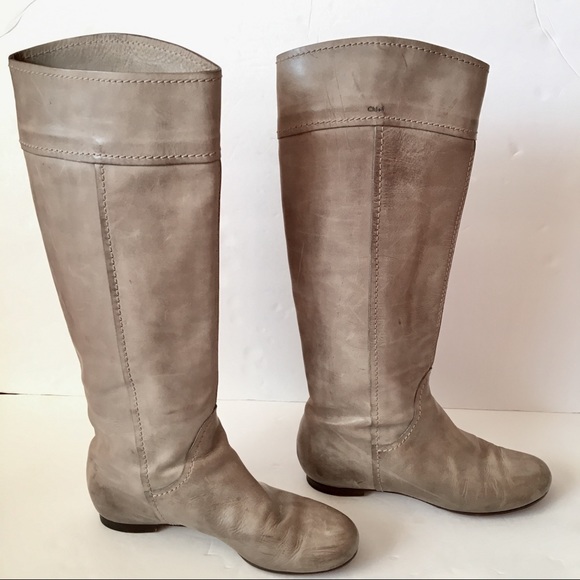Chloe Leather Boots Size 37.5 - Picture 2 of 10